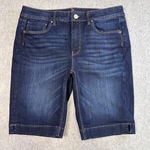 The Bermuda Shorts Blue Womens 8 Denim Jean Mid-Rise Stretch 5-Pokcet Vented Hem